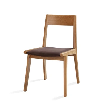 Скандинавский обеденный стул из массива дерева, Простой современный Многофункциональный стул для отдыха с одной спинкой, Домашний Простой Дубовый стул, Деревянный