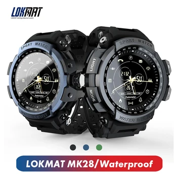 Смарт-часы LOKMAT MK28 Водонепроницаемый фитнес-трекер Напоминание с шагомером Bluetooth Smartwatch 12 месяцев в режиме ожидания для iOS Android