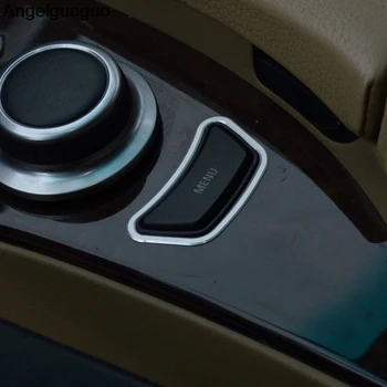 Стайлинг автомобиля Внутренняя мультимедийная панель управления Кнопка МЕНЮ Декоративная отделка Наклейки чехлы для BMW 5 серии E60 520 523 530