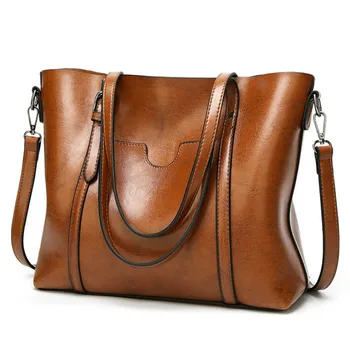 Сумки через плечо для женщин из масляно-восковой кожи, сумка-тоут, сумка через плечо, женская роскошная сумка, женские сумки, дизайнерская сумка высокого качества