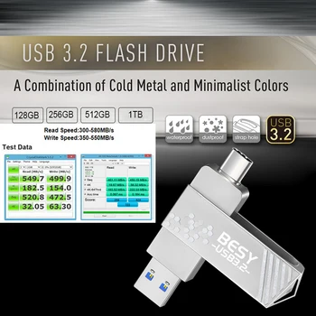 Супер портативный SSD USB3.2 Диск usb flash type c type c flash usb флэш-память 128 Г флешка type c 256 Г флеш-накопитель otg 512 Г Ручка