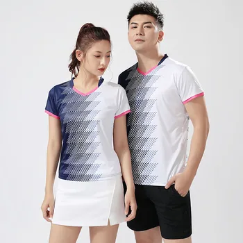 Футболка-поло для бадминтона, мужская / женская футболка для настольного тенниса, Быстросохнущие тренировочные дышащие рубашки для бега с коротким рукавом для мужчин и женщин