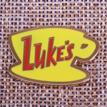 Эмалированная булавка Gilmore Girls Luke's Diner Значок кофейни ресторана Желтая доска С красными Словами Брошь Ювелирные изделия
