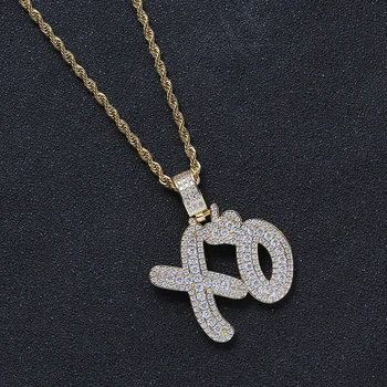 Ювелирные изделия Bling Женские латунные подвески CZ Мужское ожерелье в стиле хип-хоп CN296