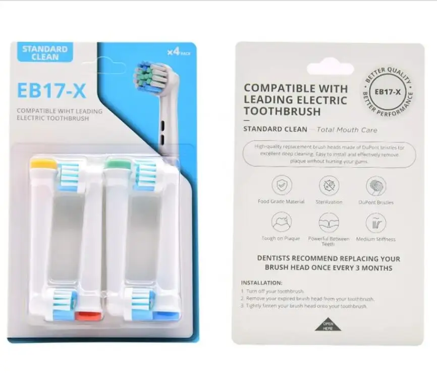 12ШТ/16ШТ Насадки для зубных щеток с мягкой щетиной для ухода за деснами Oral b EB17-X/EB17-XS