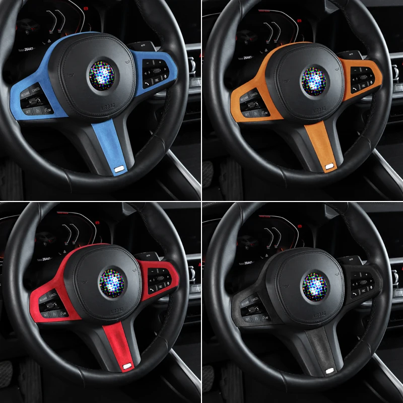 Алькантара Для BMW F40 G20 G21 G28 G11 G12 G29 G30 G32 Кнопки Рулевого Колеса Отделка Рамки Полоски Наклейки Аксессуары Для Интерьера автомобиля