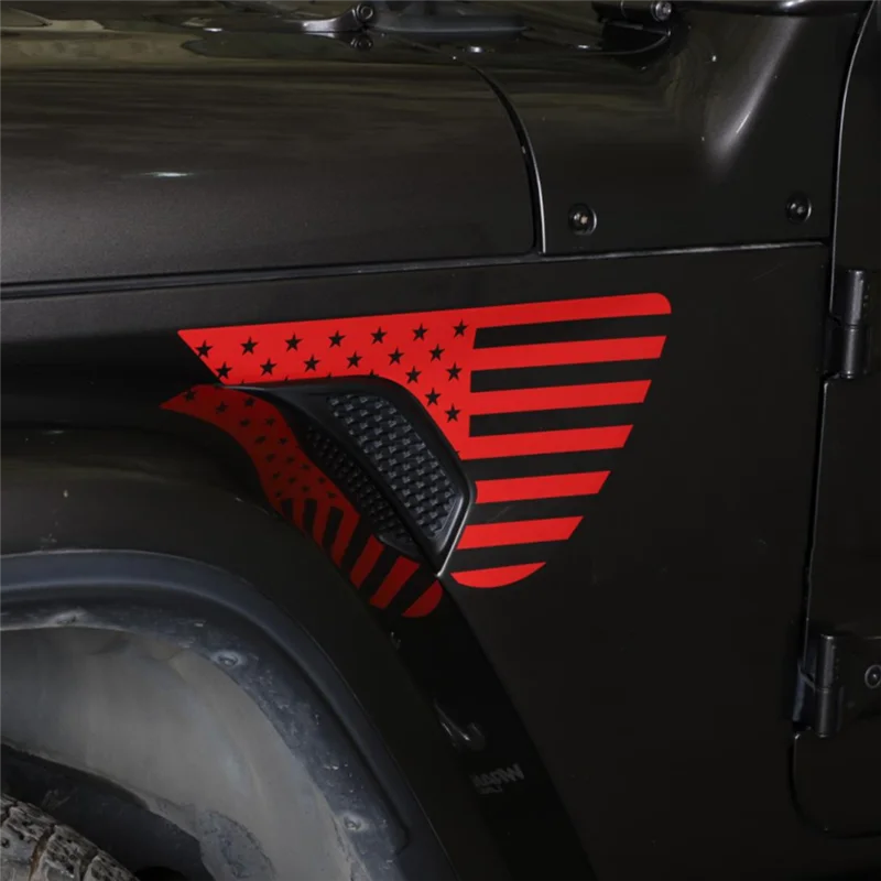Наклейка на Вентиляционное Отверстие Бокового Крыла, Наклейки для Jeep Wrangler JL JLU 2018-2022 Gladiator JT 2020-2022 Аксессуары, Красный