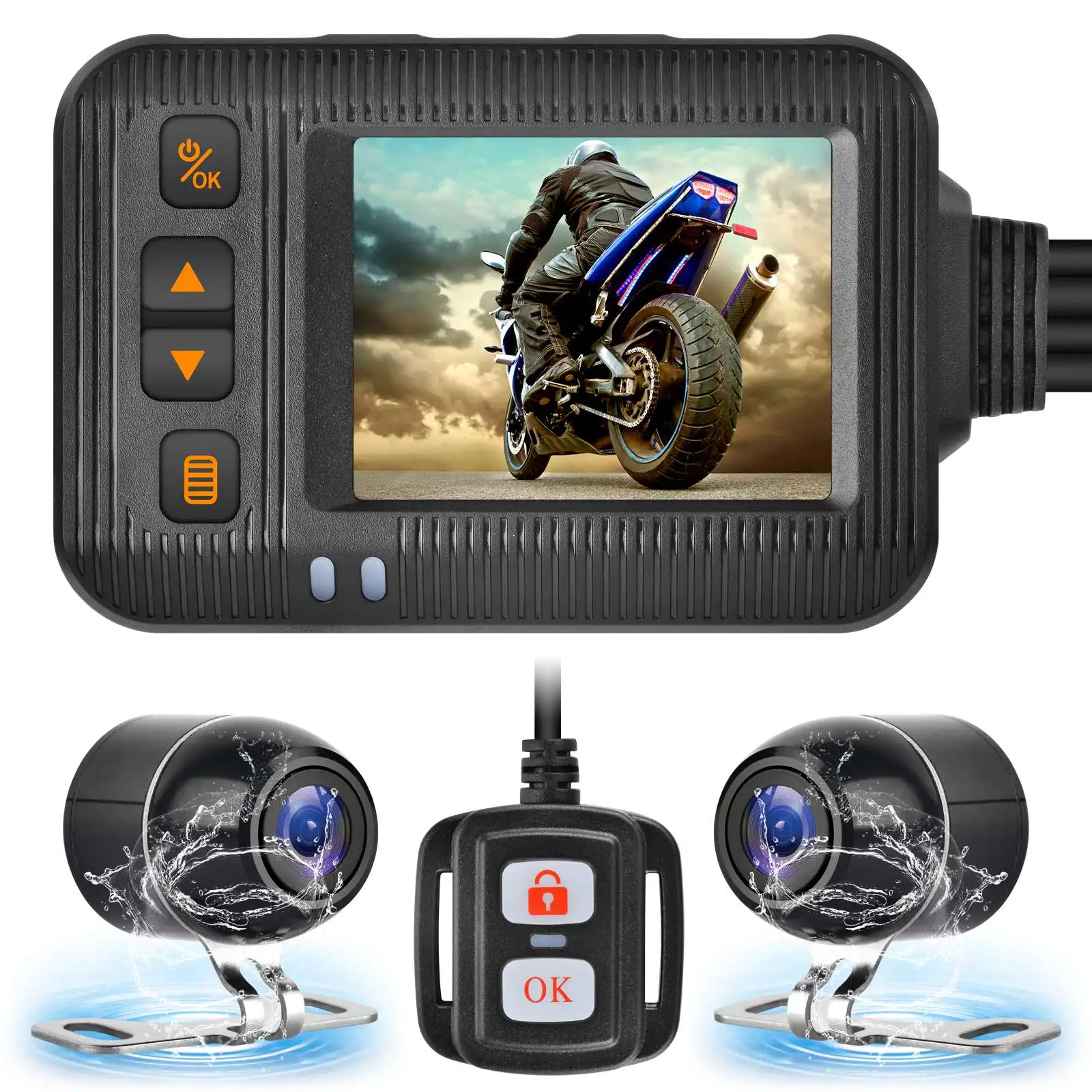 Видеорегистратор для мотоцикла SE20 с двойным объективом для вождения видеокамеры