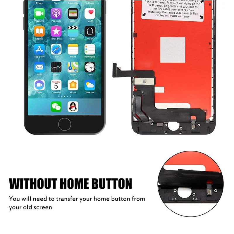 AAA + ++ ЖК-дисплей белого и черного цветов Для iPhone 8 Замена Сенсорного Экрана Без Битых Пикселей + Закаленное Стекло + Инструменты + TPU