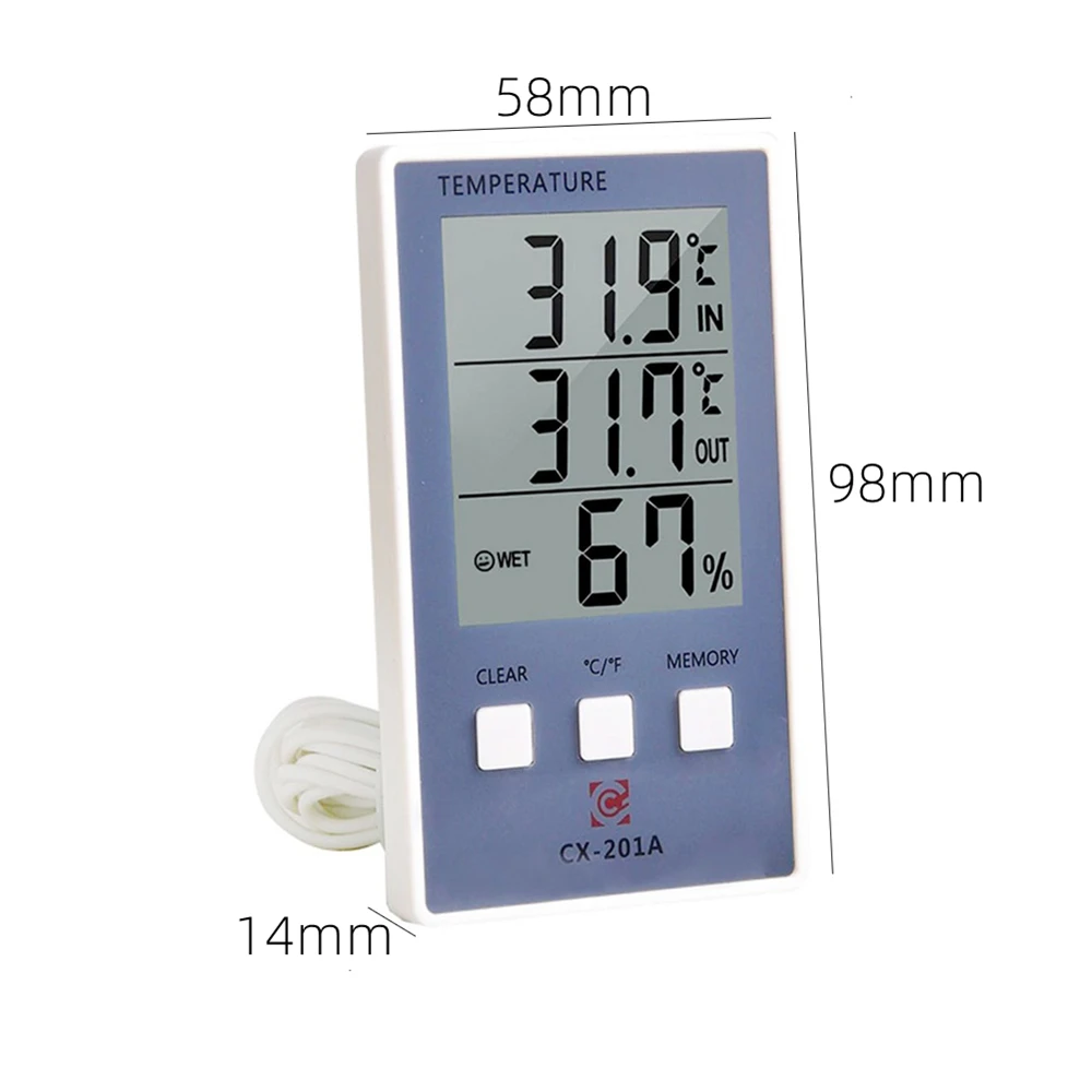 Naughty Bird Цифровой термометр Гигрометр Измеритель влажности температуры в помещении и на улице C / F ЖК-дисплей Датчик метеостанции