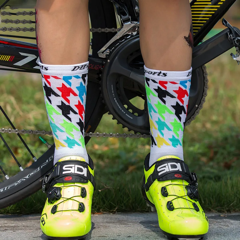 Носки для велоспорта на открытом воздухе, соревнования по бегу, альпинизму, спортивные носки для соревнований, износостойкие теплые дышащие носки средней длины