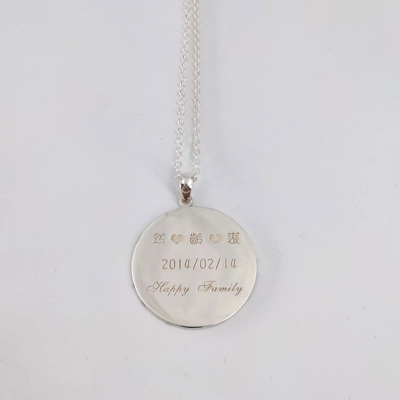 Ожерелье из серебряного диска 925 пробы, Персонализированное, с выгравированным на заказ именем, Подвеска с буквой, колье для друзей, модные украшения, памятный подарок