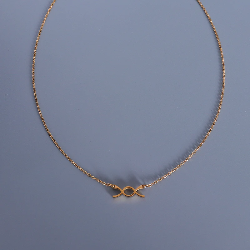 Ювелирные изделия из нержавеющей стали TOSOKO, ожерелье с подвеской в виде вечного цикла, женская простая цепочка для ключиц BSP432